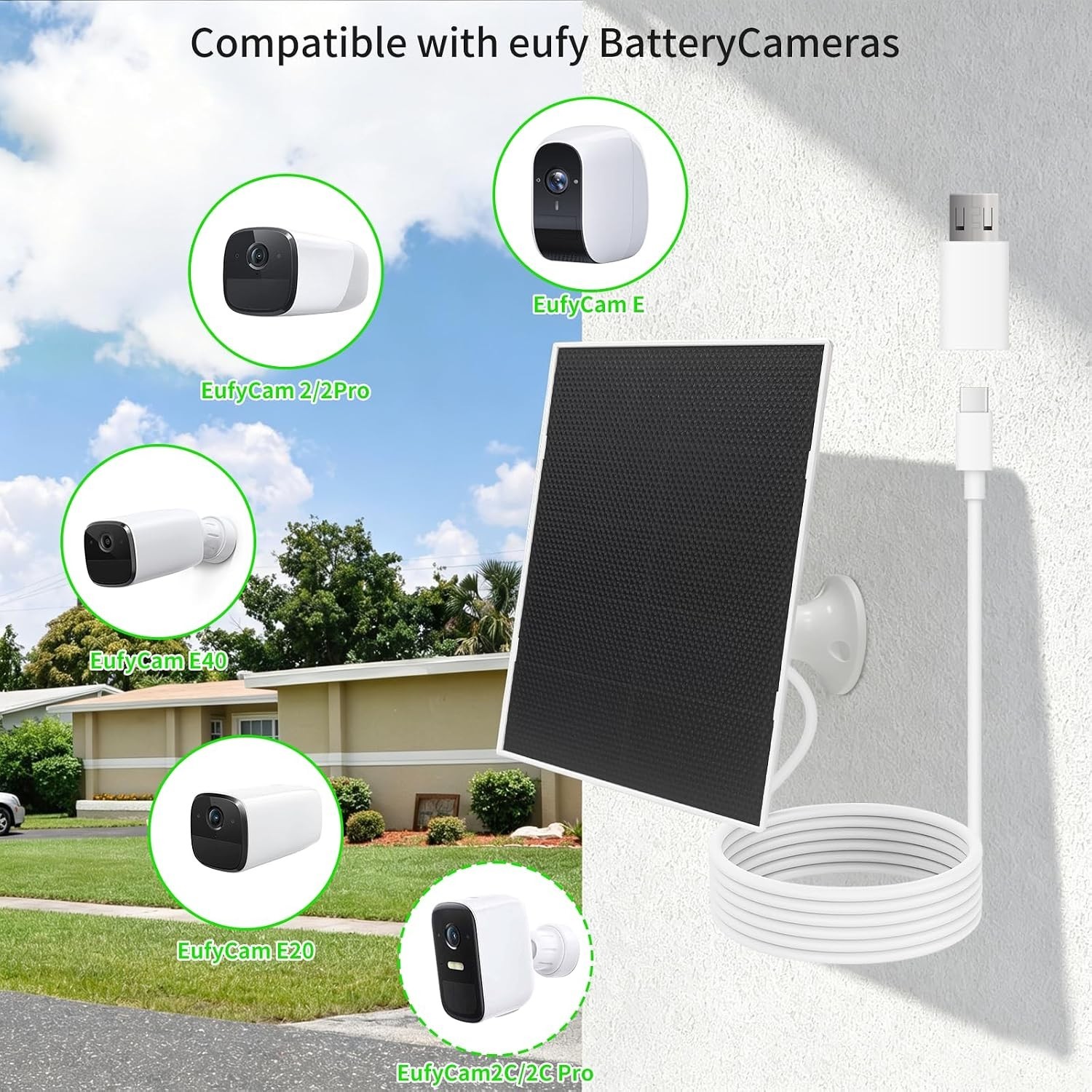 Lightweight 4W Solar Panel Charger for Security Cameras – Reliable Outdoor Power
