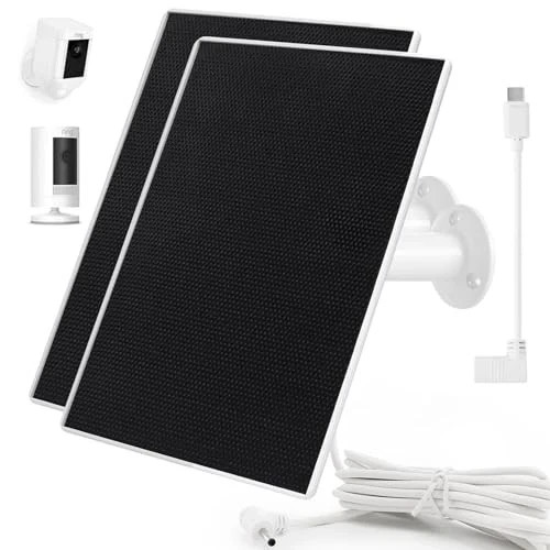 Ring Camera Solar Panel Charger, Compatible with Ri ng Stick Up Cam, Ri 2Pack