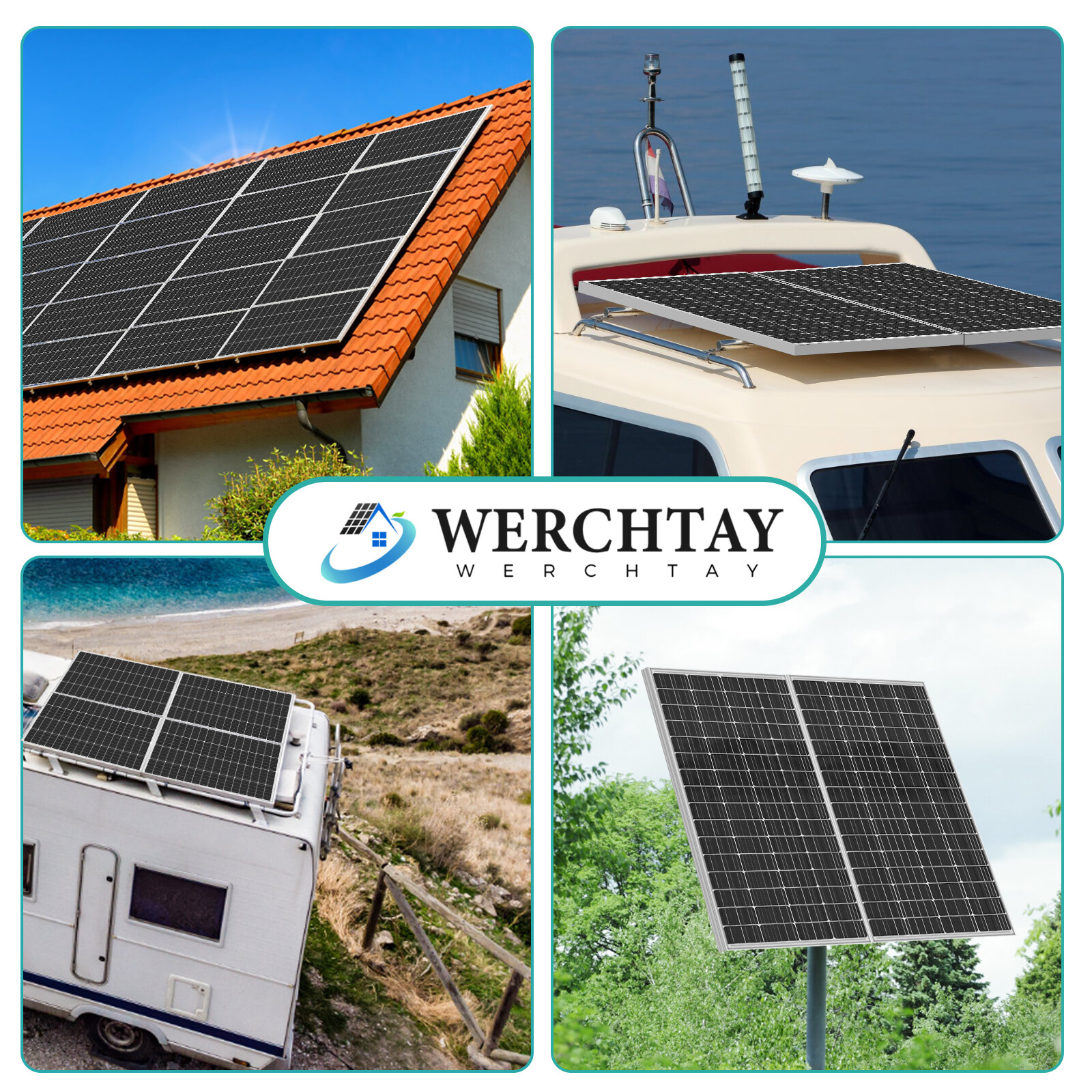 100W 200W 300W 400W Watt 12V Monocrystalline Solar Panel Home RV Charger OffGrid