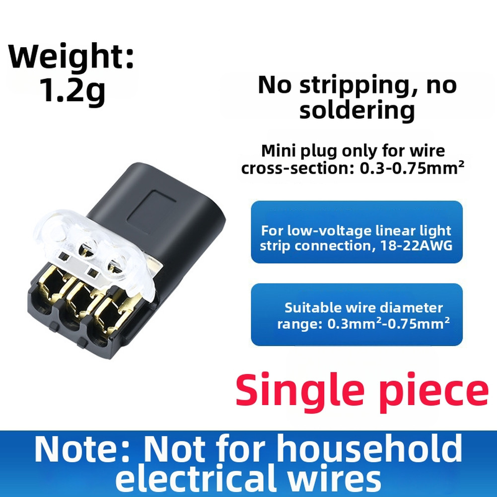 Flame Retardant Double Wire Plug-in Connector for LED Strips and Appliances