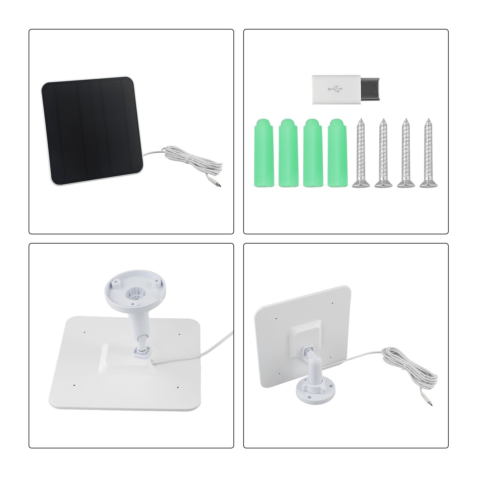 Monocrystalline Silicon Solar Panel for Ring Video Doorbell 5V 1A Output