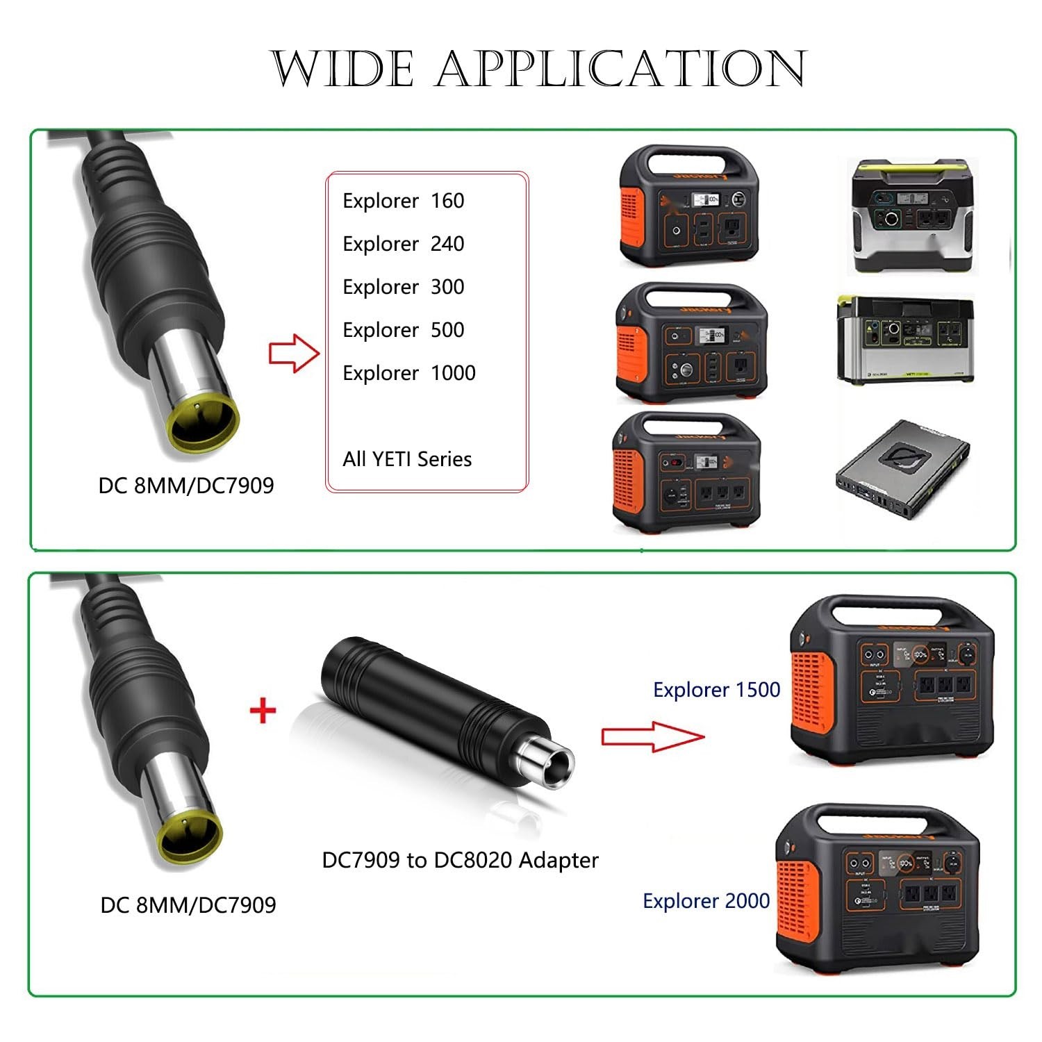 20Ft 14AWG DC8mm Extension Cable with Adapter for Solar Panels & Power Stations