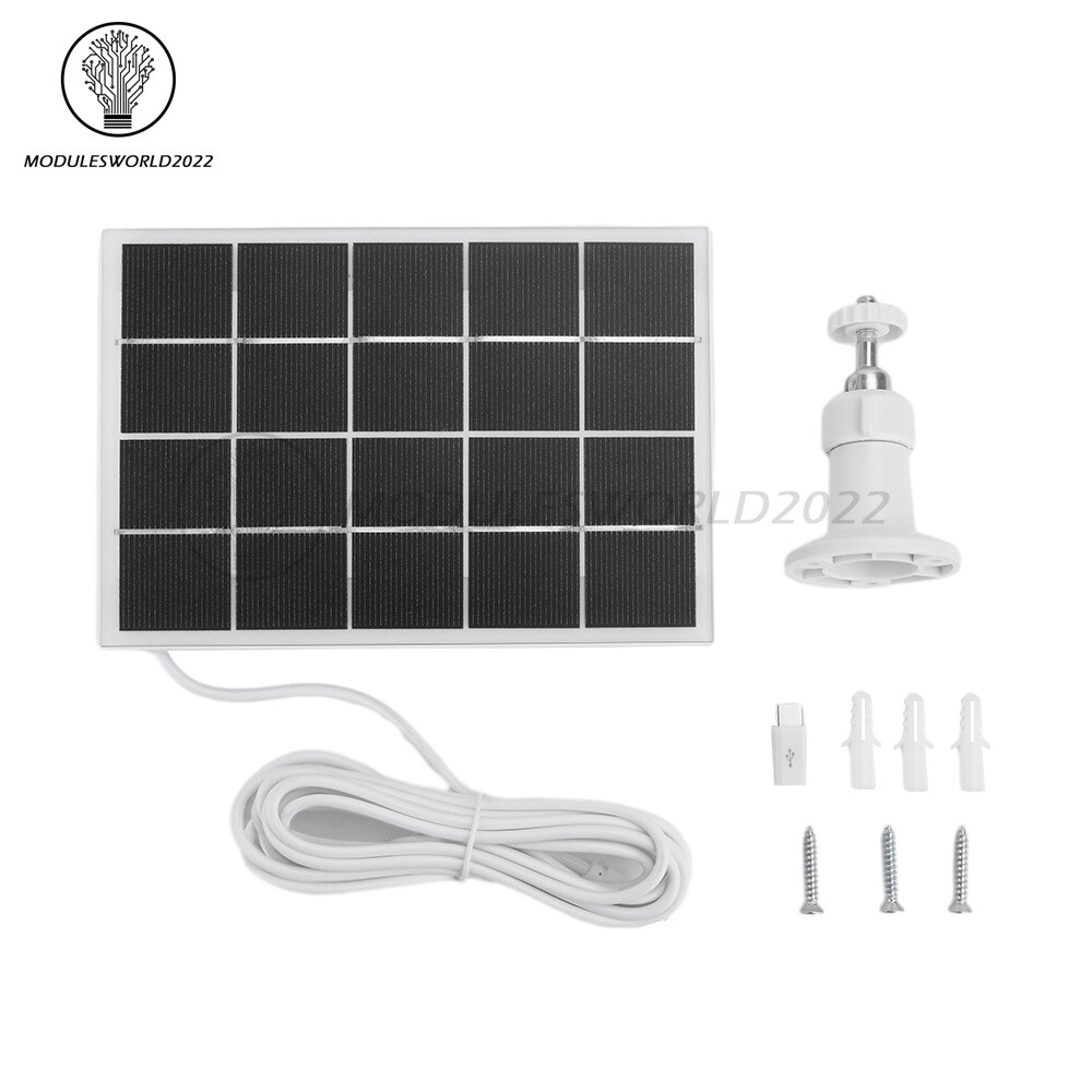 8W 5V Microcrystal Solar Panel + Mounting Bracket For Security Camera Water Pump