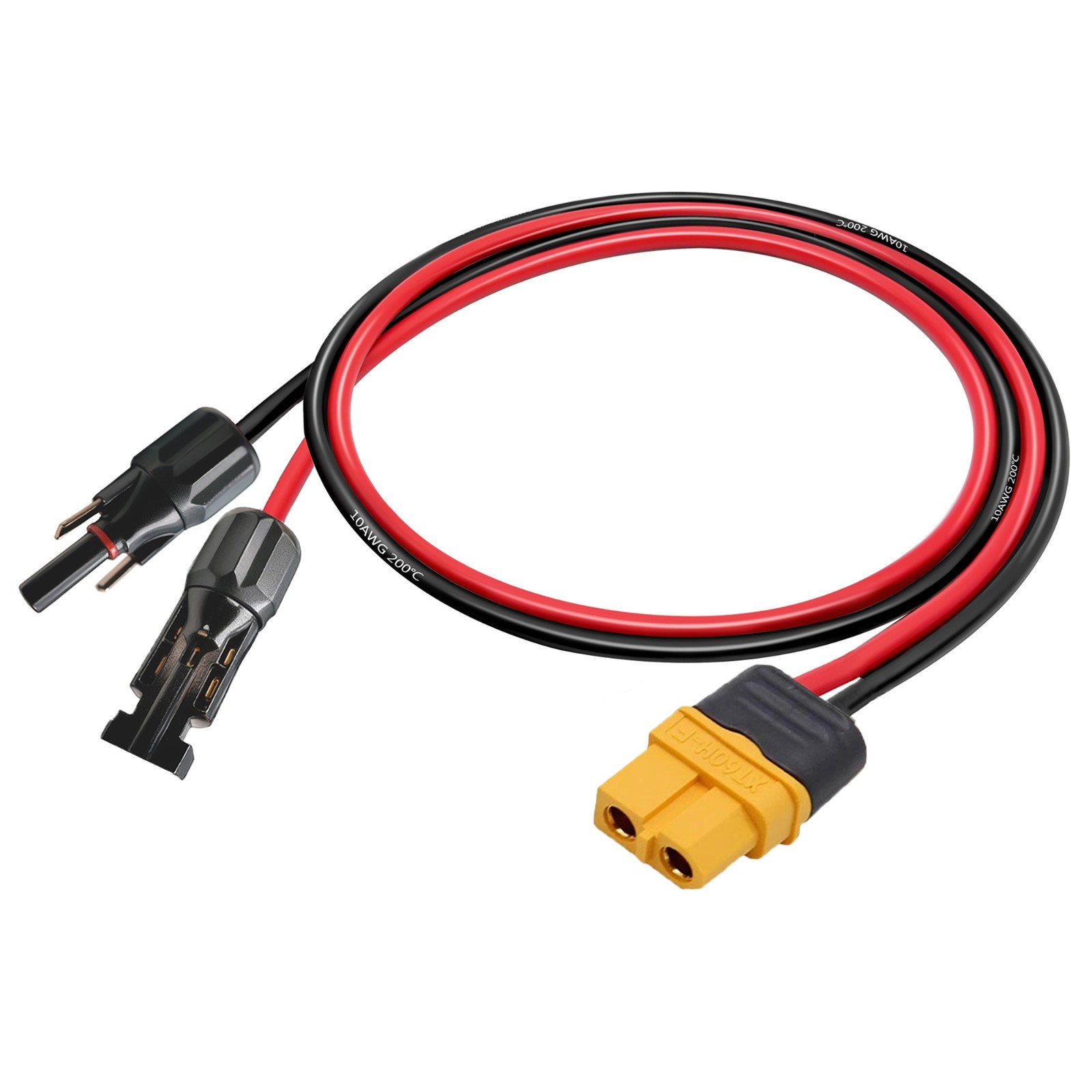 (Pack of 10) XT60 Female Connector to Solar Extension Cable 1 to 10FT 10AWG