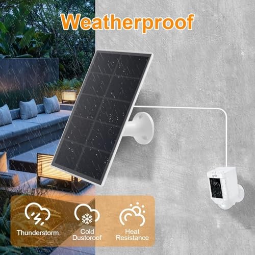 Ring Camera Solar Panel Charger, Compatible with Stick Up Cam White 2Pack
