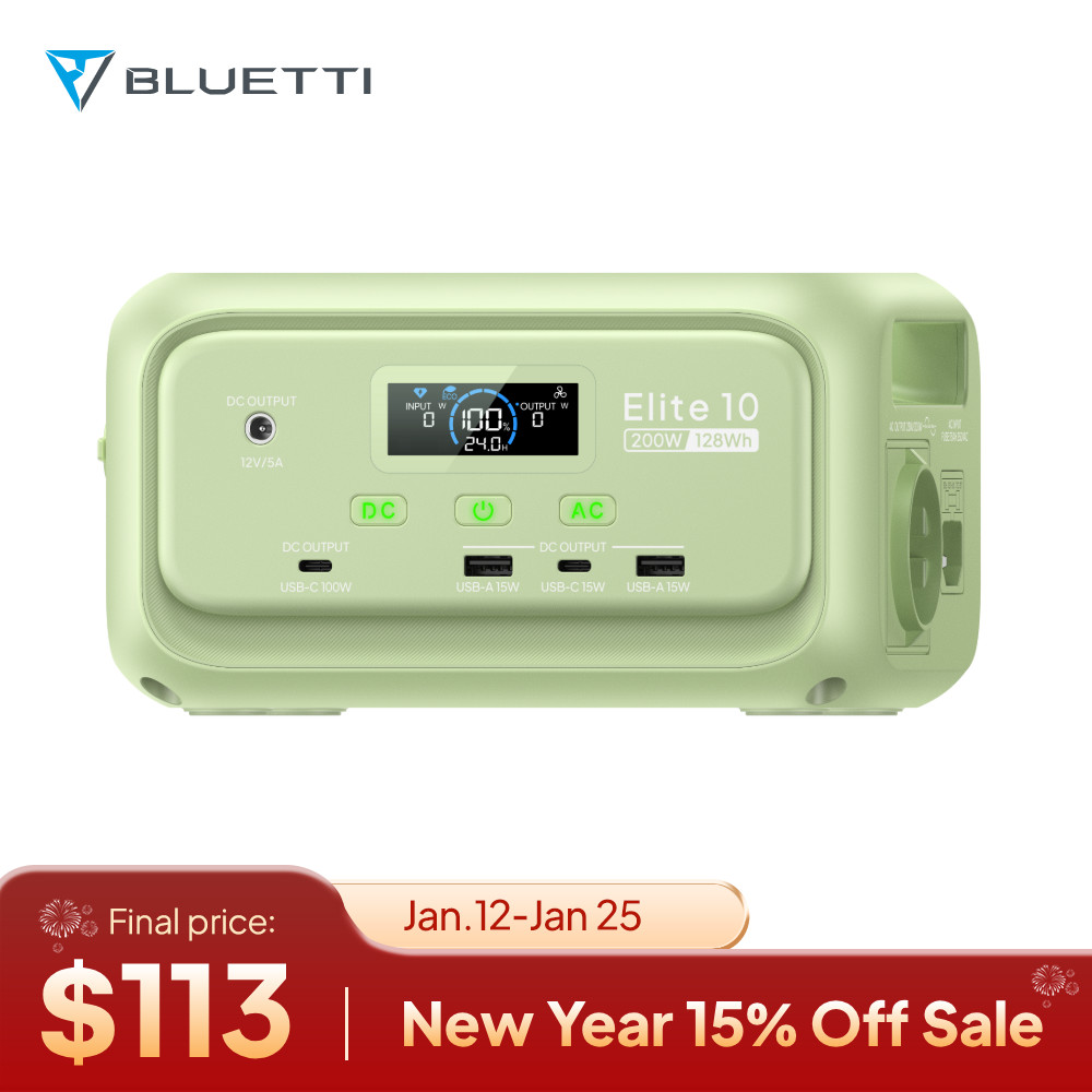BLUETTI Elite 10 Mini 128Wh Portable Power Station LiFePO4 for Outage Emergency