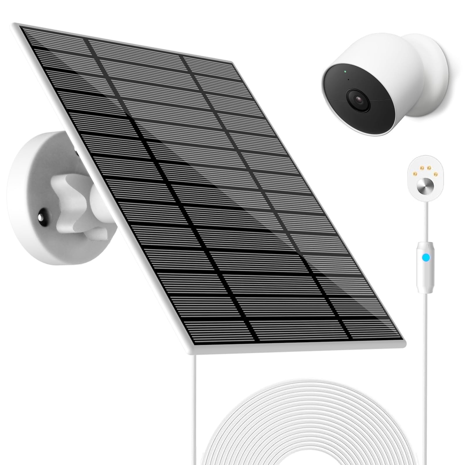 6W Solar Panel for Nest Camera – Outdoor/Indoor Solar Charger, 13ft Cable, IP66