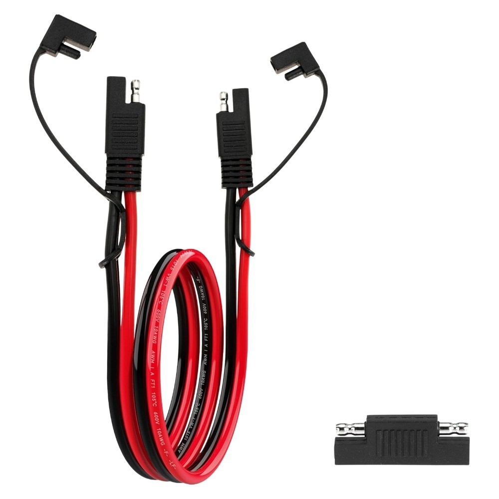 1FT 10AWG SAE Extension Cable with Polarity Reverse Adapter for RV,Solar Panel