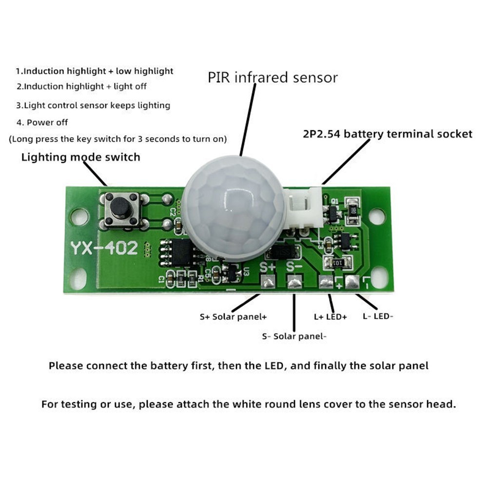 Solar Light Control Board with Human Body Induction Technology for Outdoor Use