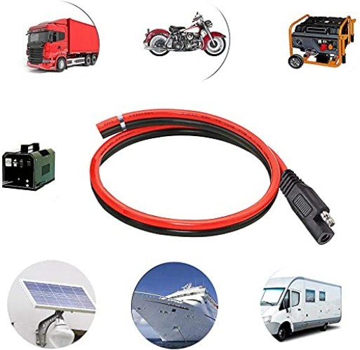 10AWG SAE Connector Extension Cable – Lightweight Solar Power & Automotive Use