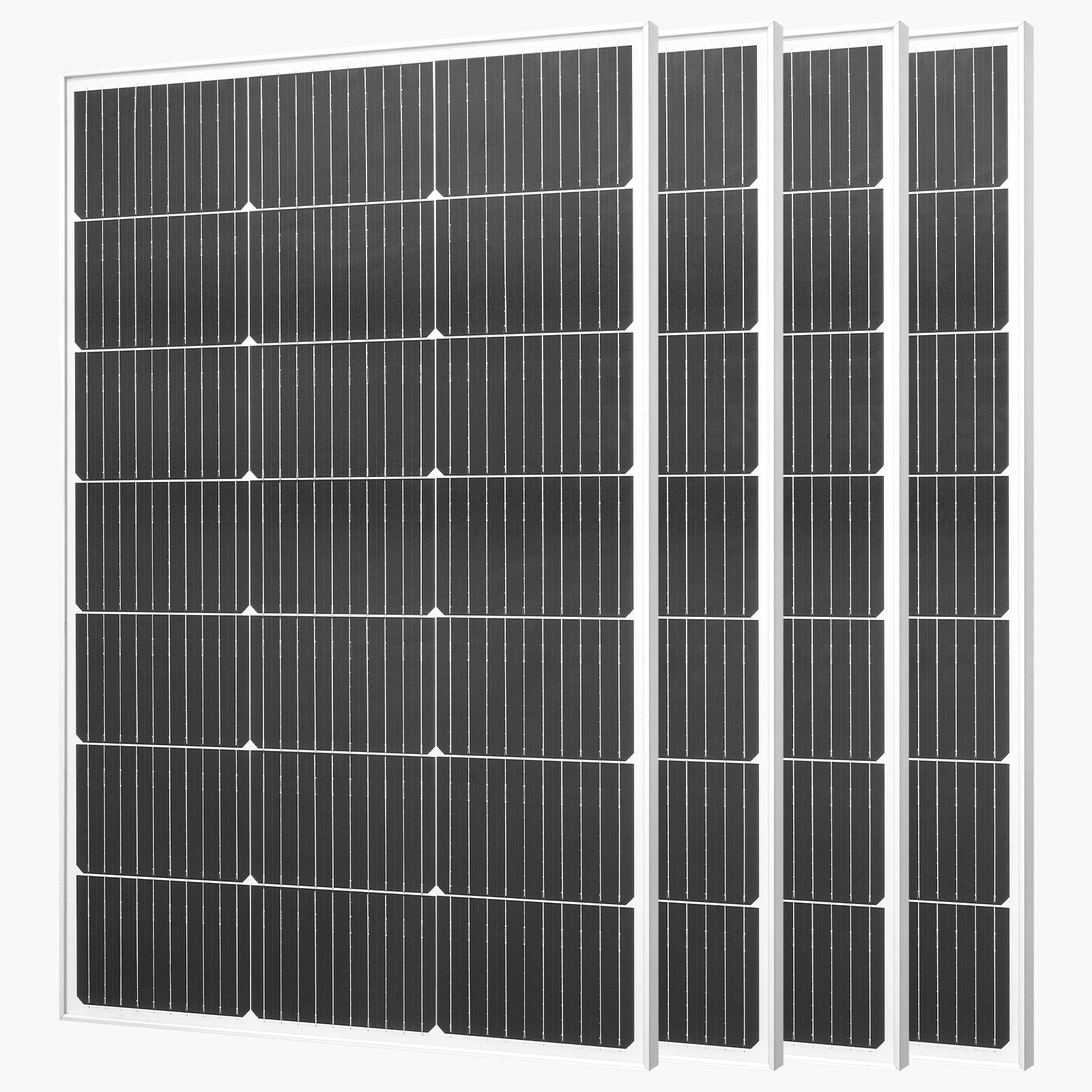 Uimoso 4PCS 100W Monocrystalline Solar Panels with MC4 Connectors &Durable Frame