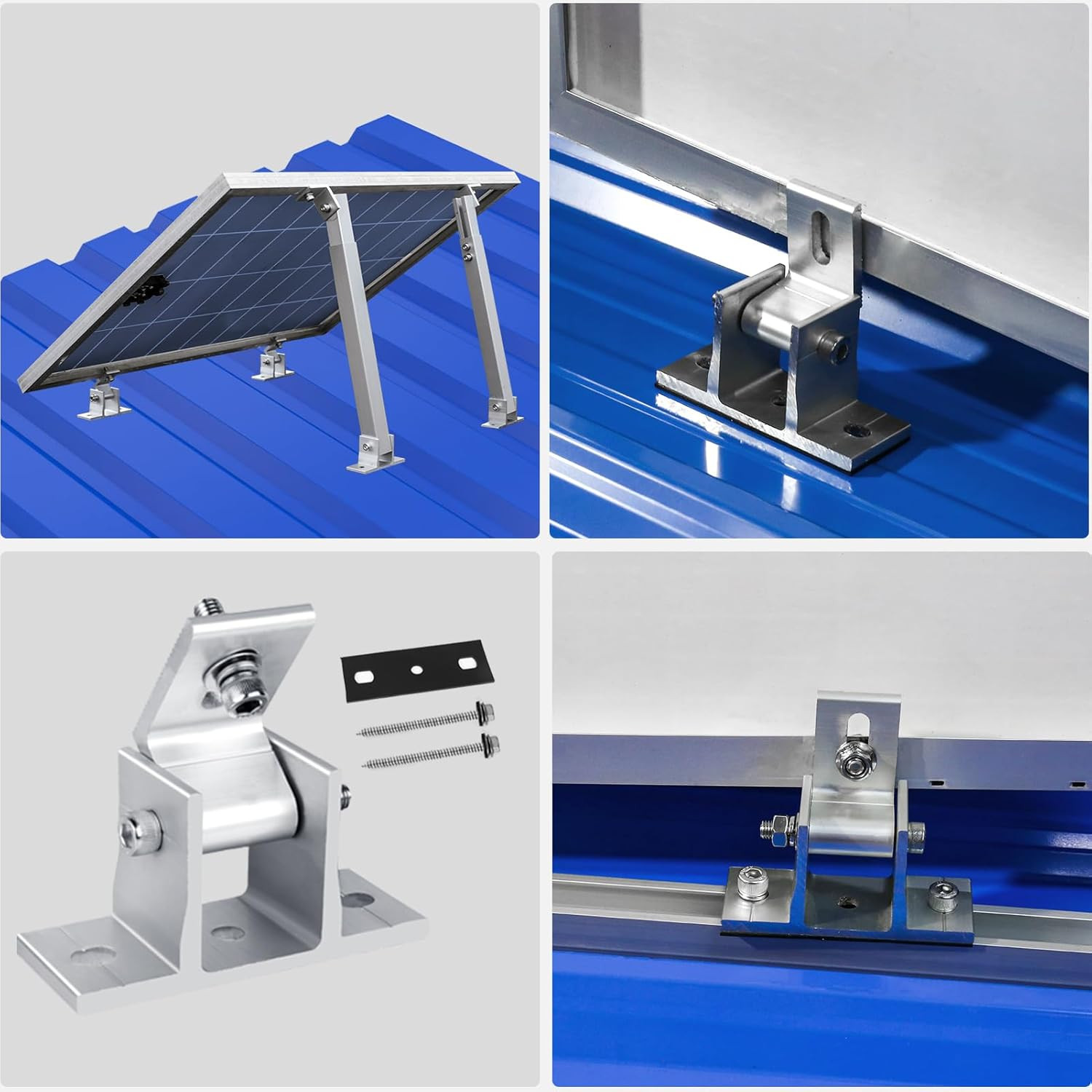 Solar Panel Mounting Brackets, 8PCS Adjustable RV Solar Panel Mount, Tilt Angle