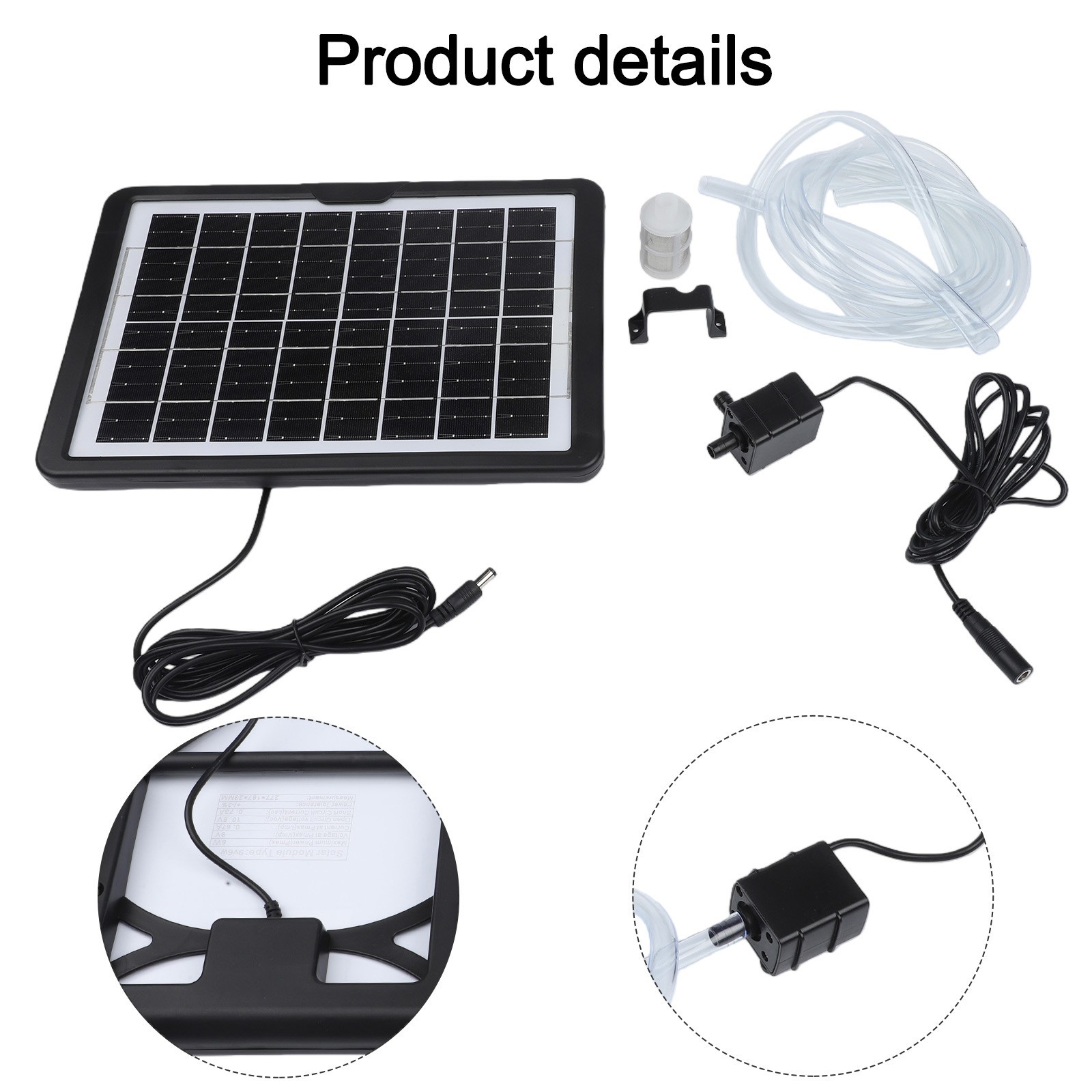 Adjustable 6W9V Solar Water Pump Perfect for Outdoor Use in Ponds and Aquariums