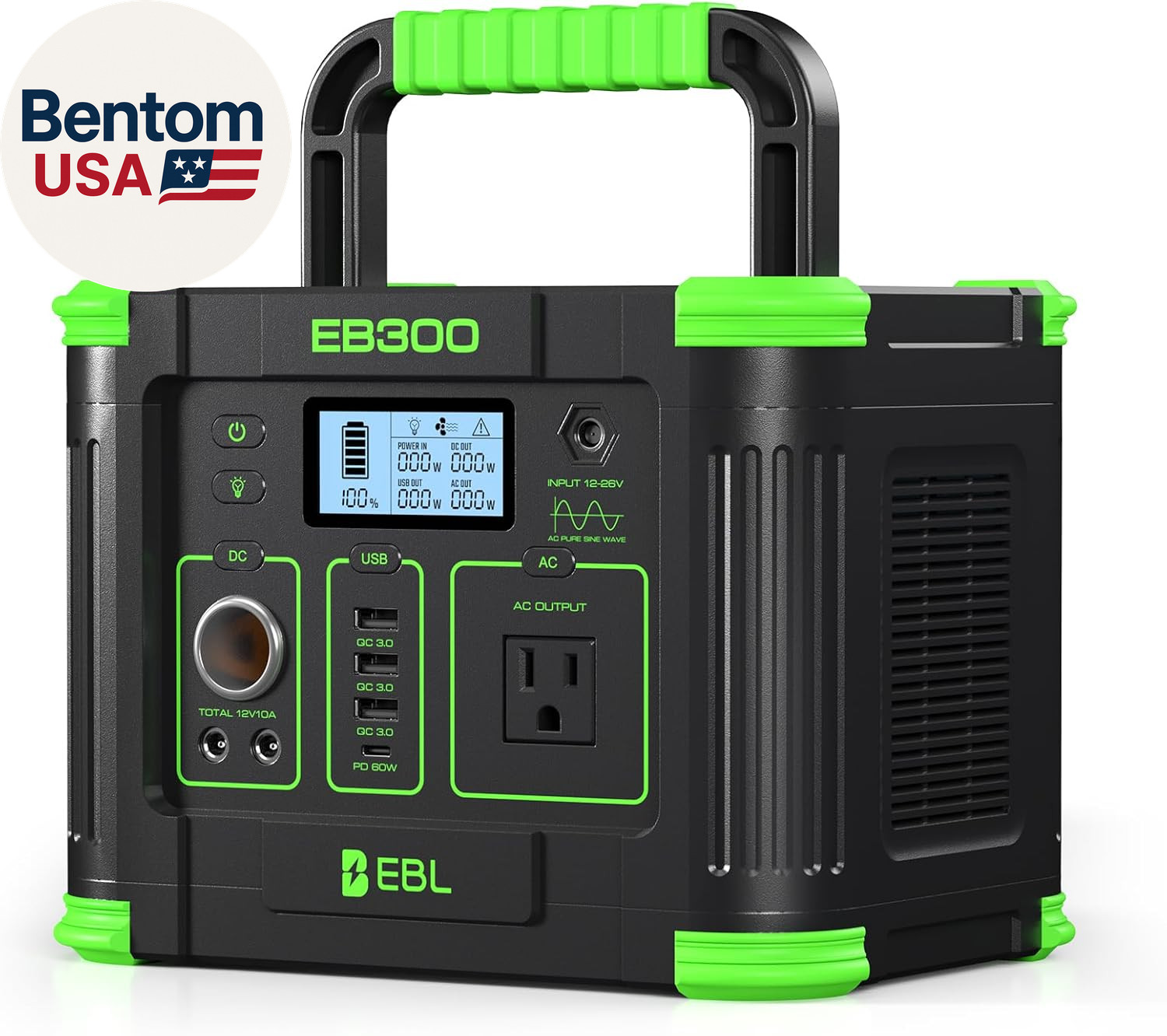 Portable Power Station 288.6Wh 330W Solar Generator Pure Sine Wave AC Output (60