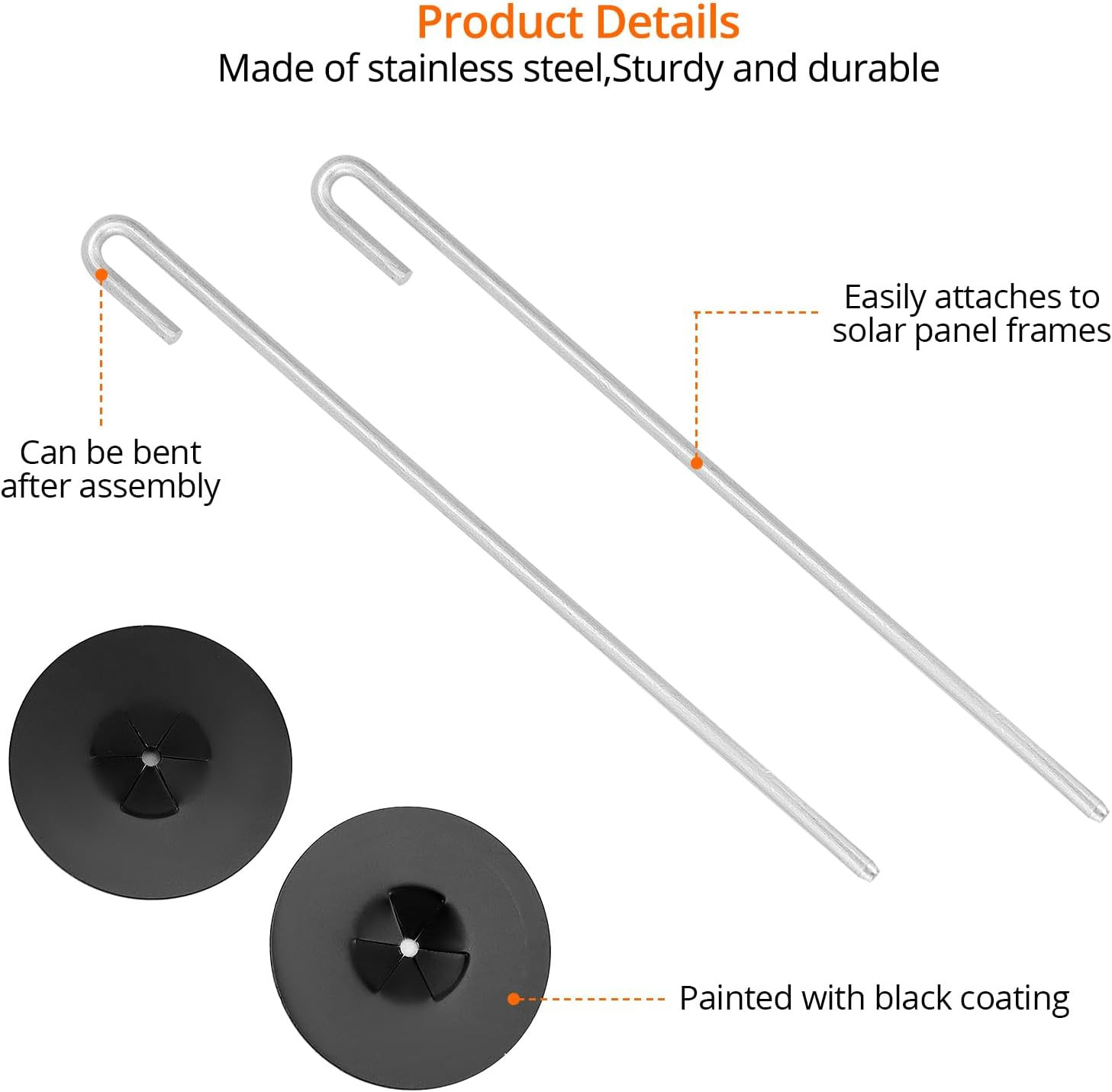 200 Pack Solar Panel Guard Clips with J Hooks Washers Bird Wire Fasteners Set
