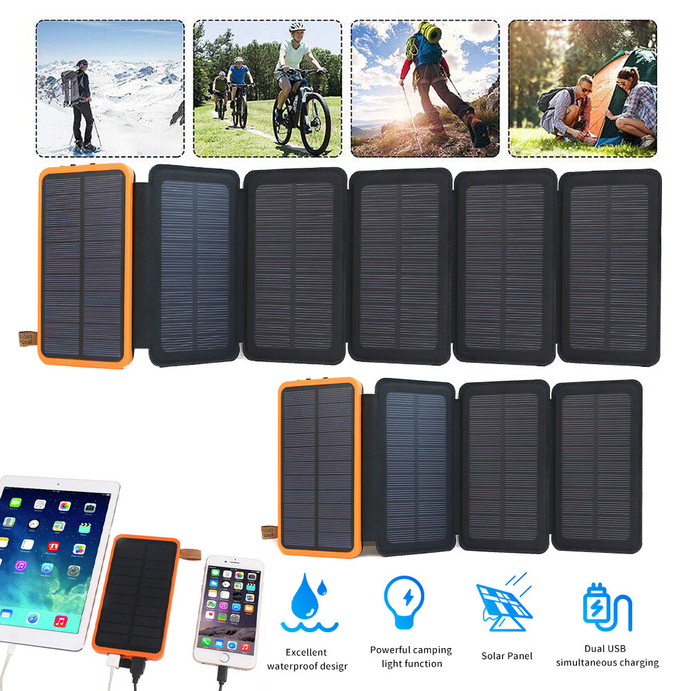 46800mAh Portable 6 Solar Panel Charger Folding Solar Power Bank For Cell Phone