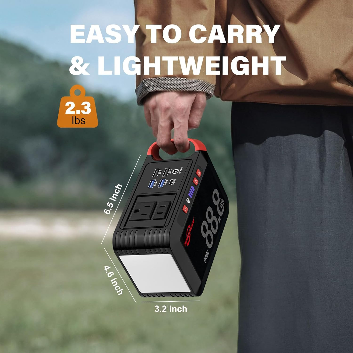 Portable Power Station 88.8Wh Power Bank 80W Camping Solar Generator with 120W P