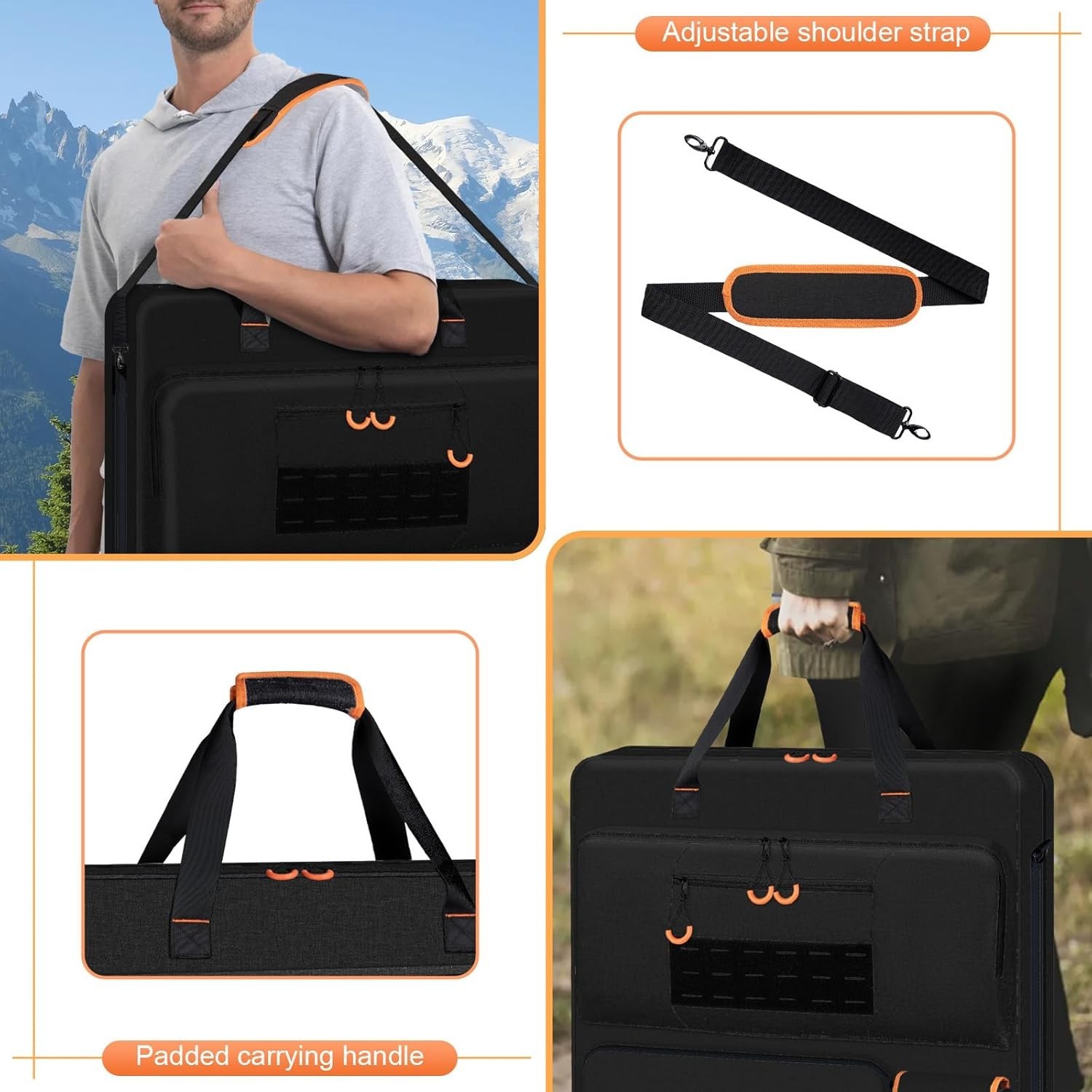 Luxurious Solar Panel Storage Bag with Deep Opening & Multiple Accessory Pockets