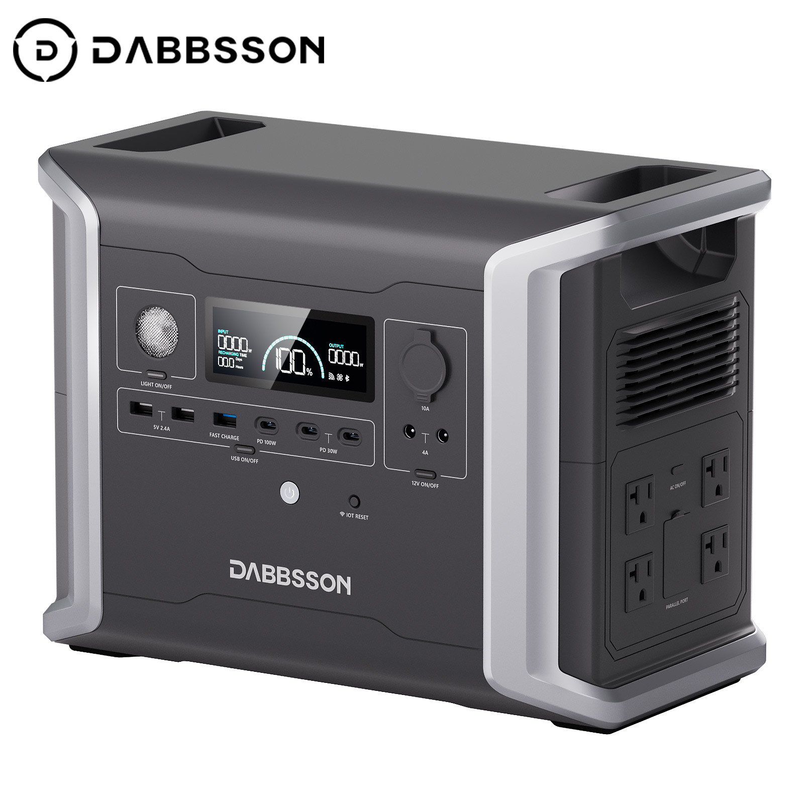 Dabbsson 4730Wh DBS1300+2xDBS1700B Power Station Solar Generator Home Backup RV