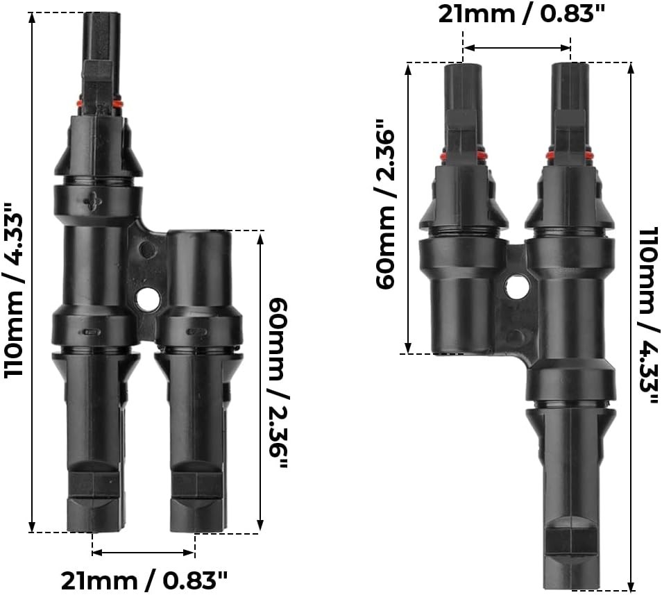 Effortless Plug and Play Solar Y Branch Connectors – 1 Pair, High Security
