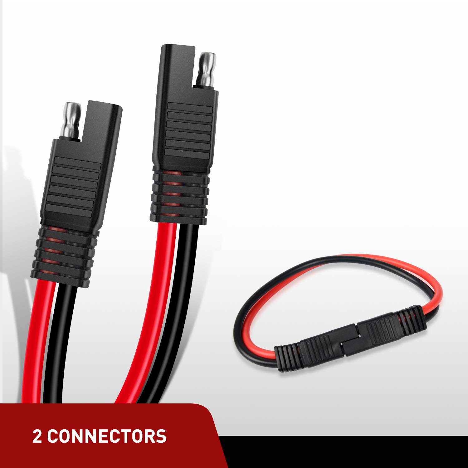 Nilight 5 Pack SAE to SAE Extension Cable 10AWG 2 Pin SAE Connector Extension Co