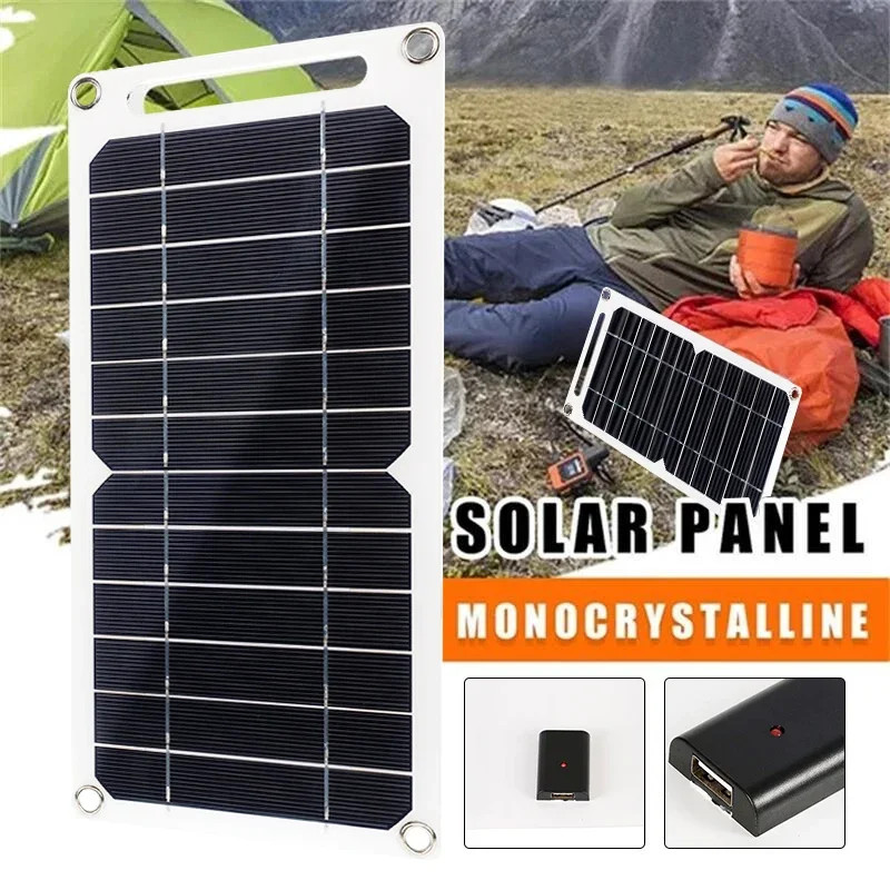 20W 5V Solar Panel Power USB Phone Charger For Outdoor Camping Hiking Travel
