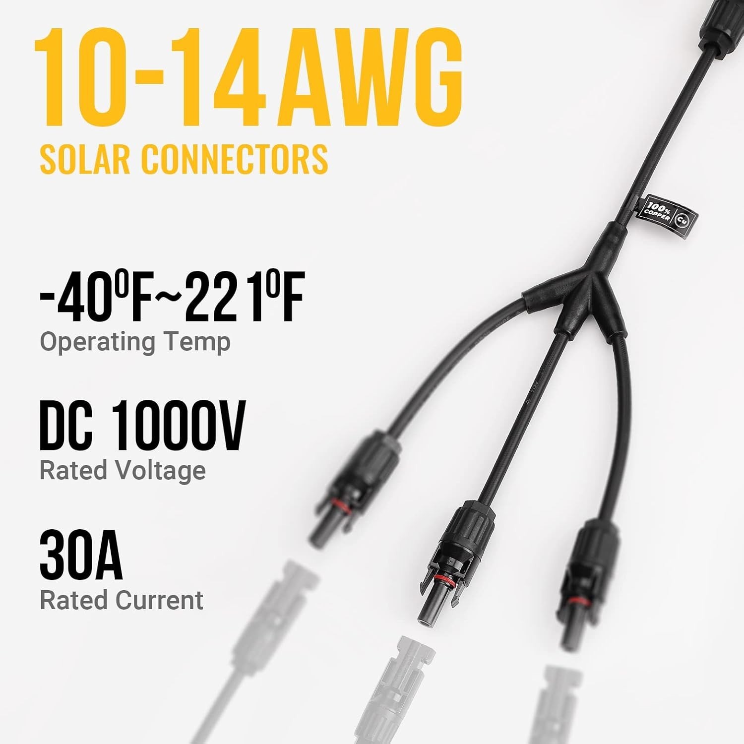 Solar Y Branch Connectors Solar Panel Parallel Connectors 1 to 3 Solar Cable …