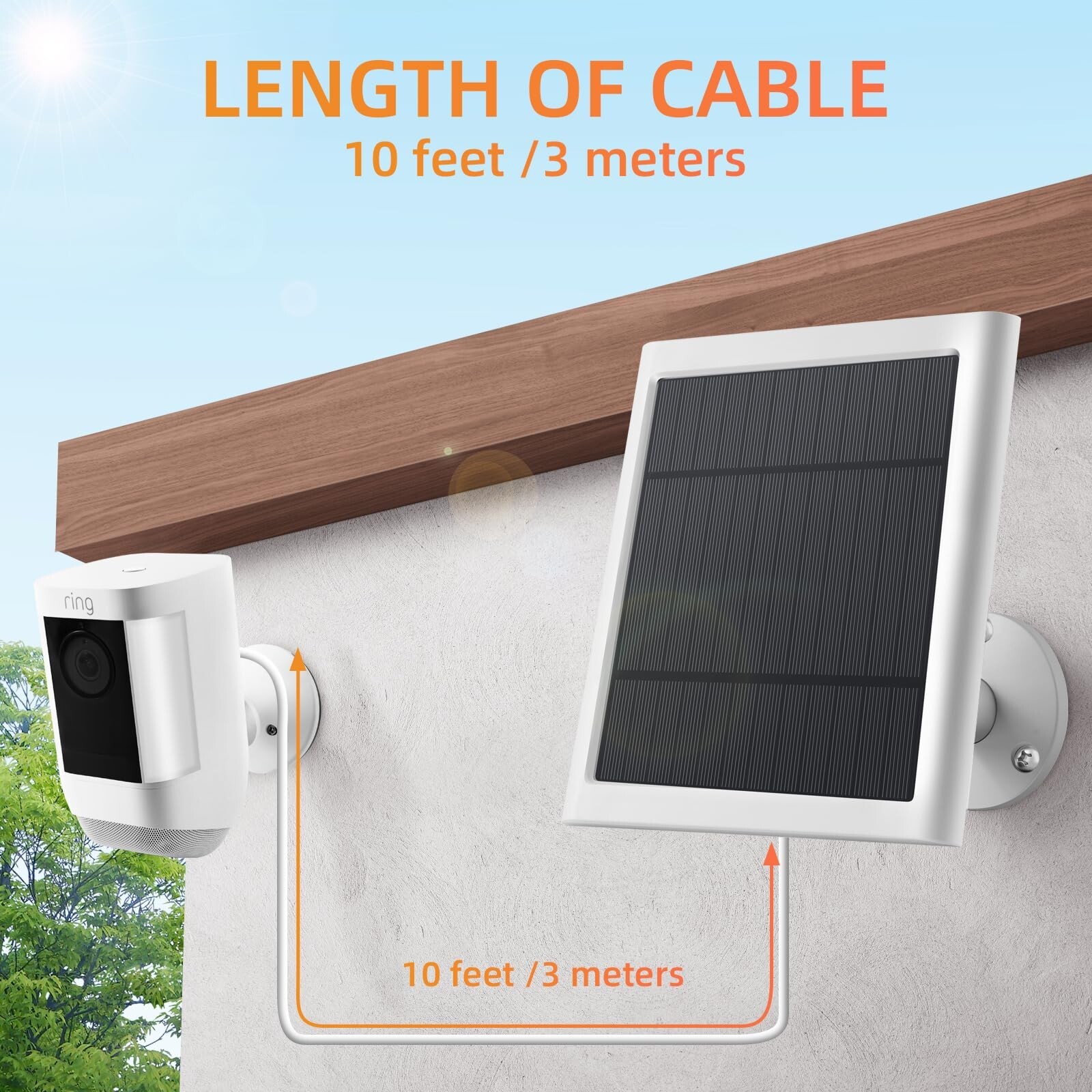 Solar Panel for Ring Camera, 3 Pack 4W Solar Charger Compatible with Ring Spo…
