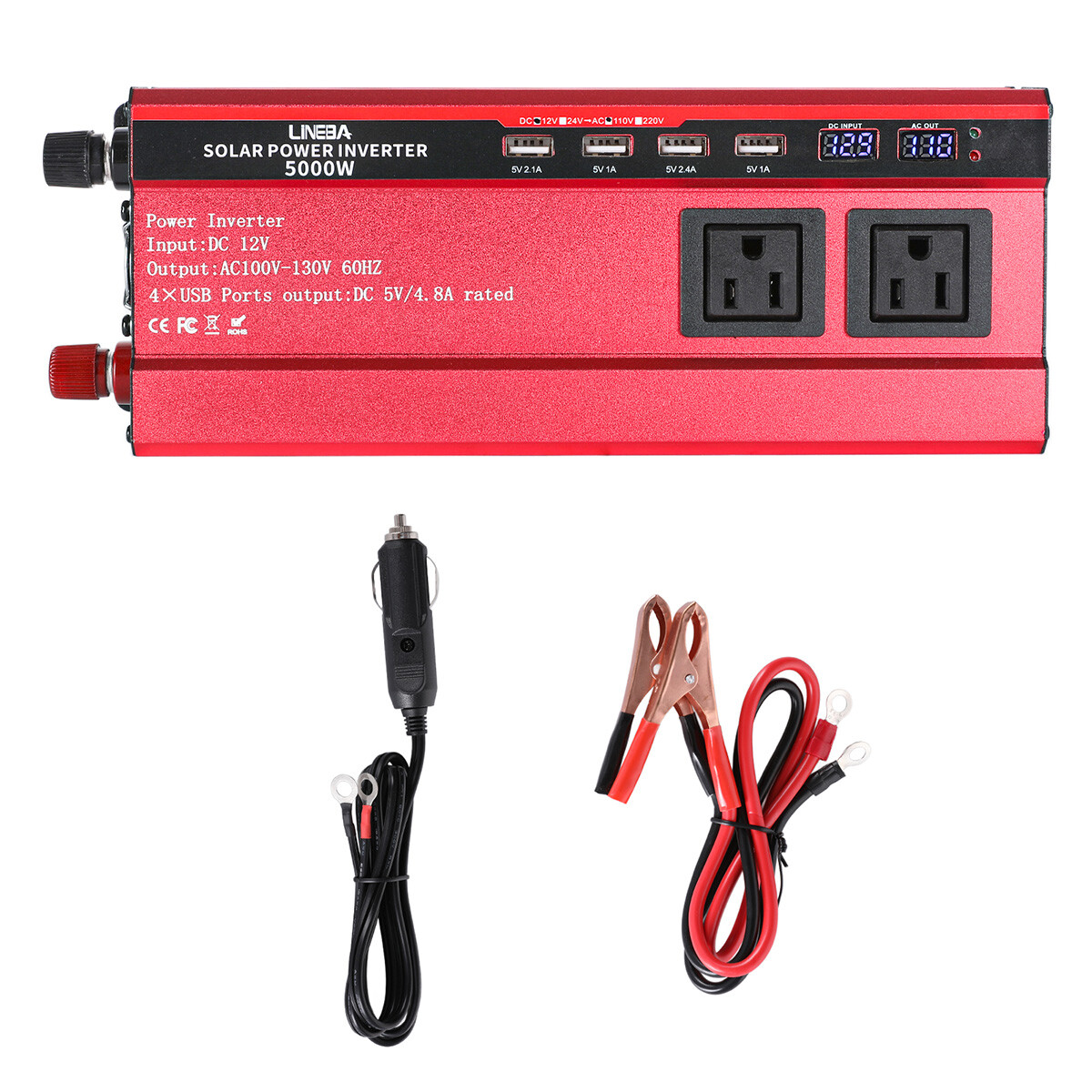 5000W DC 12V 24V to AC 110V Power Inverter Solar Panel Kit Solar Power Generator