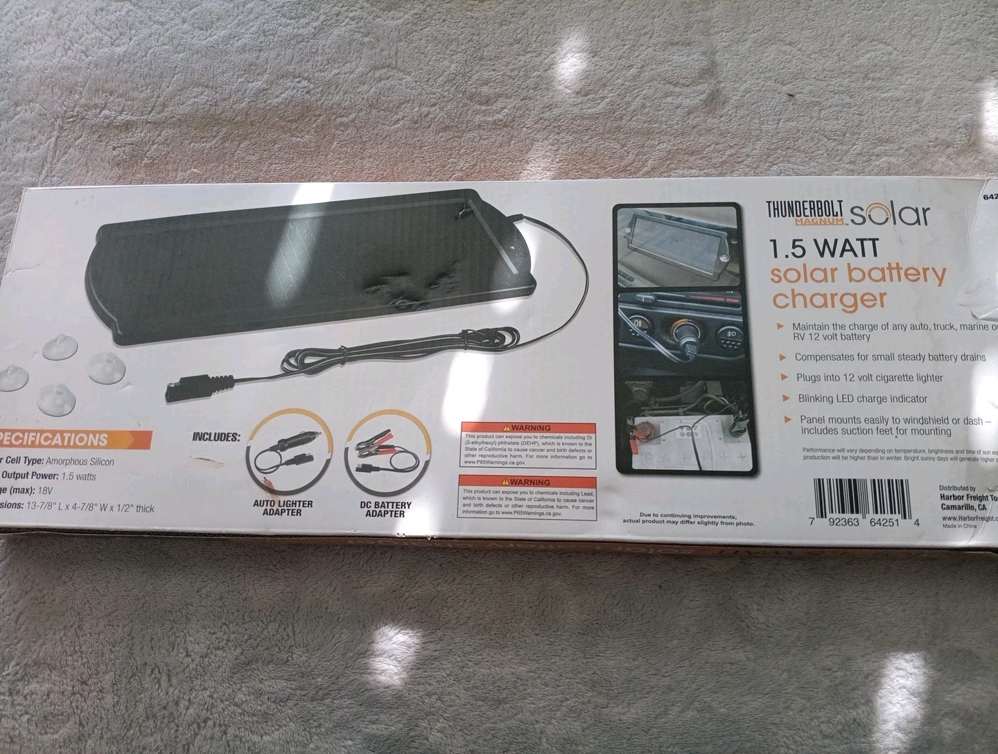 Thunderbolt Magnum Solar 1.5 Watt Battery Charger Solar Power