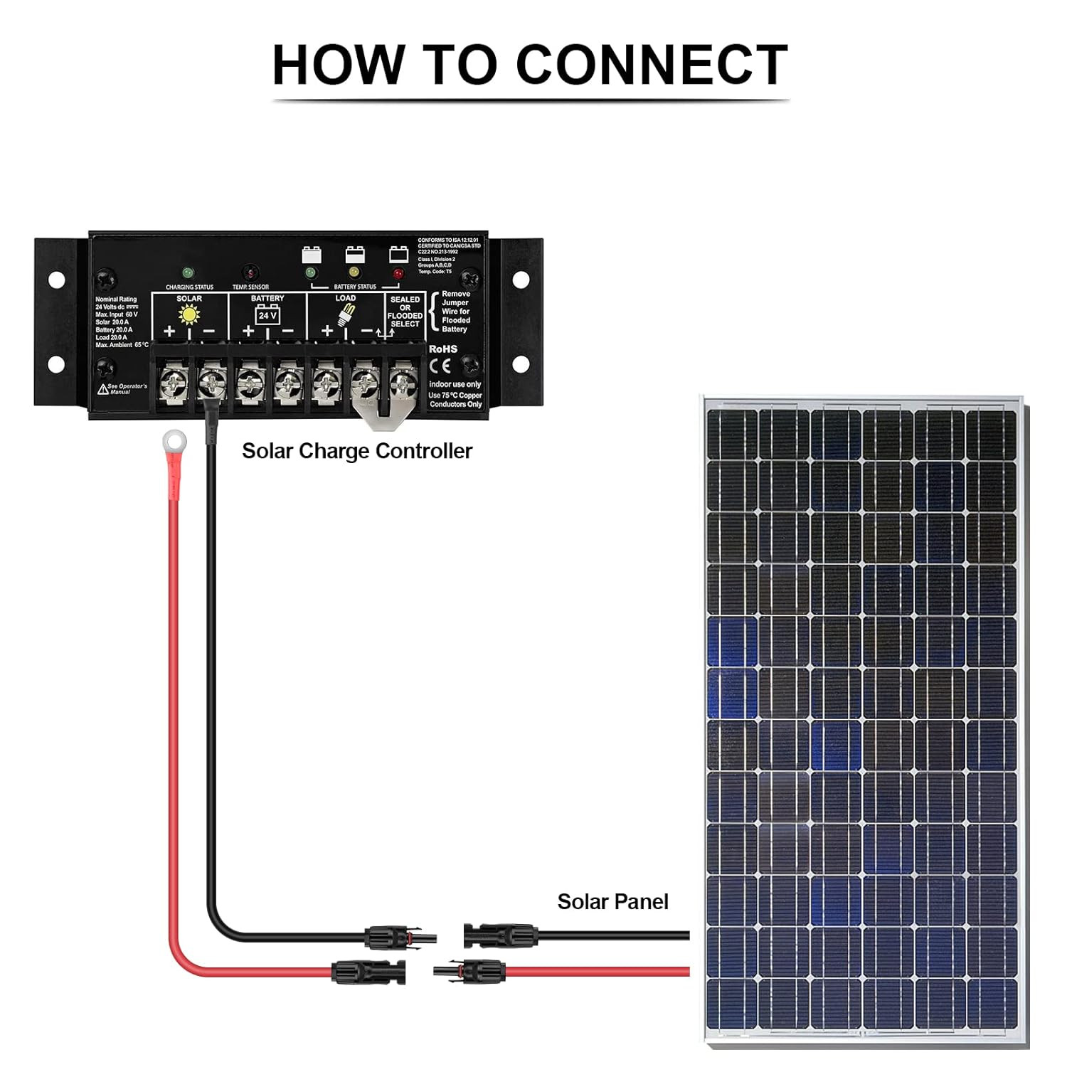 Igreely 10 Gauge Wire Solar to O Ring Cable Solar Panel Adapter Kit Cable Connet