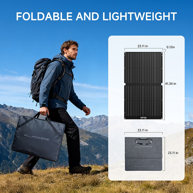ALLPOWERS 2500W Portable Solar Generator Power Station 100W Foldable Solar Panel