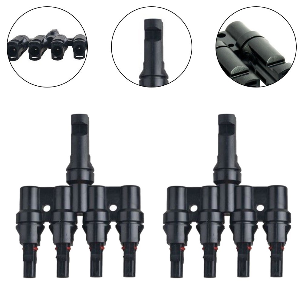 1 Pair Solar Panels Cable 4 To 1 T Branch Connector Fuse Holder Splitter-Coupler