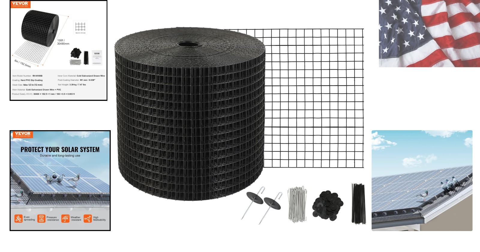 6 inch x 100ft , Critter Guard Roll Kit with 100pcs Aluminum Alloy Fasteners,…