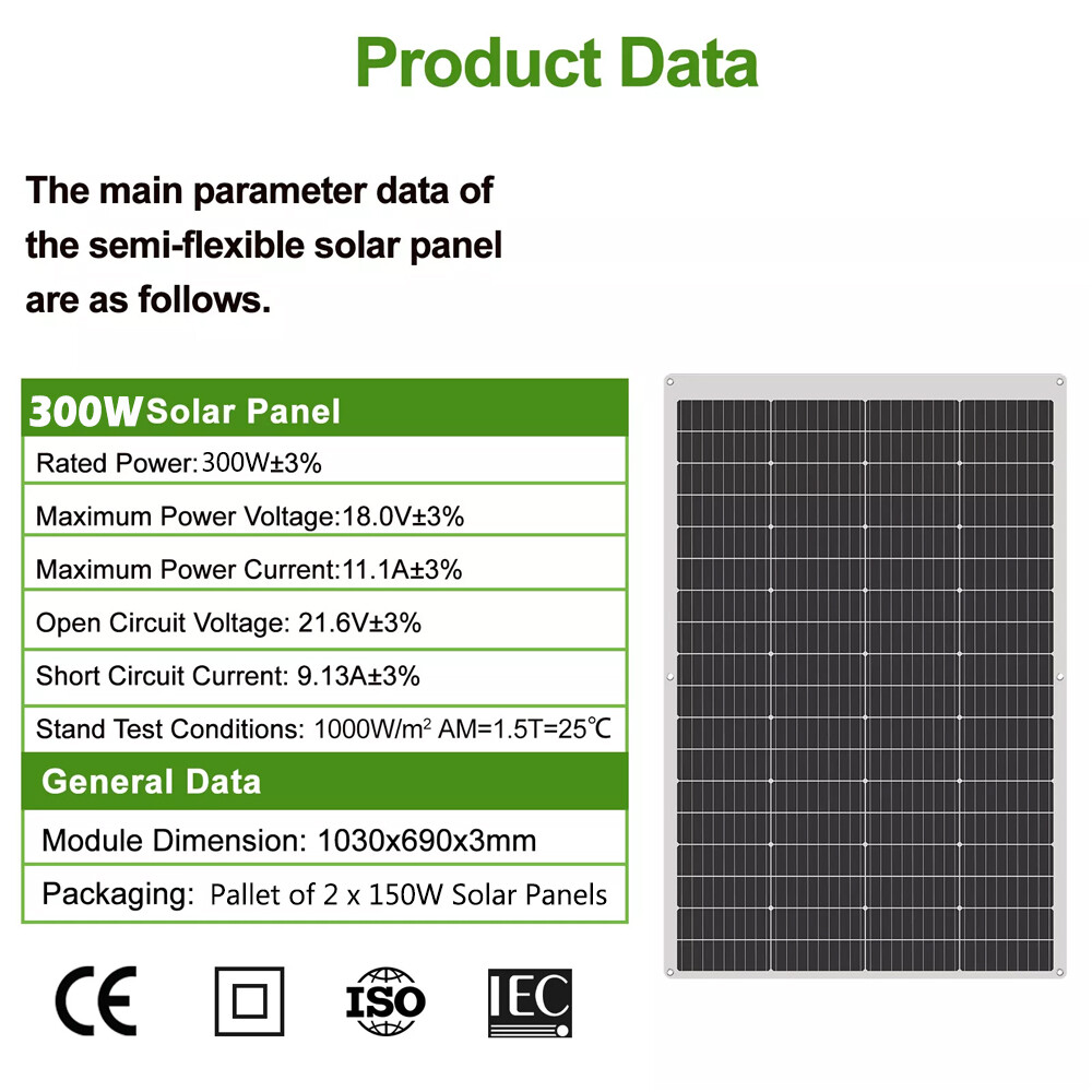 300W Bifacial Mono Solar Panel 12V High Efficiency Solar Panel PV for Sunshed
