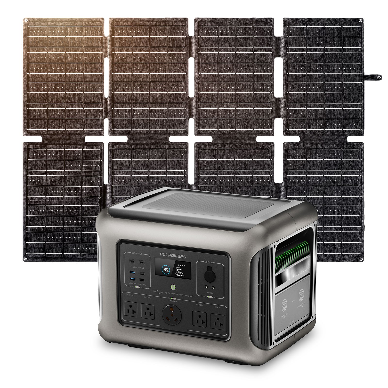 ALLPOWERS R2500 V2 1920Wh Portable Power Station with 160W Solar Panel Home Use