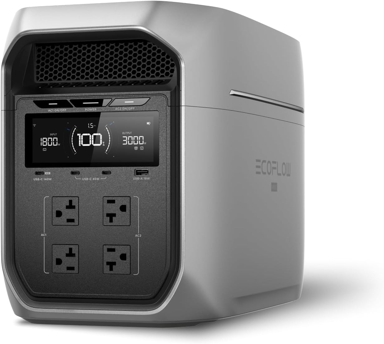 EF Portable Power Station DELTA 3 Max Plus, 2048Wh Lifepo4 Battery, Solar Gener