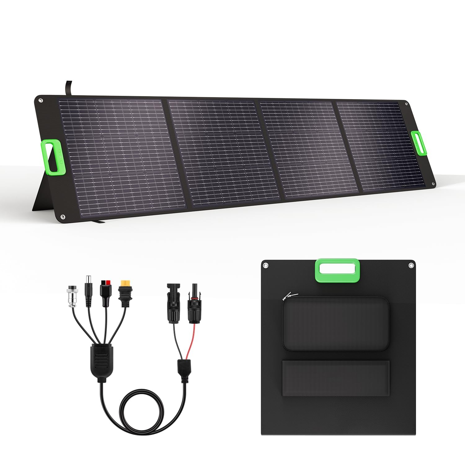 200W Portable Solar Panel for Power Station, Foldable Solar Charger w/ 4 Kick…