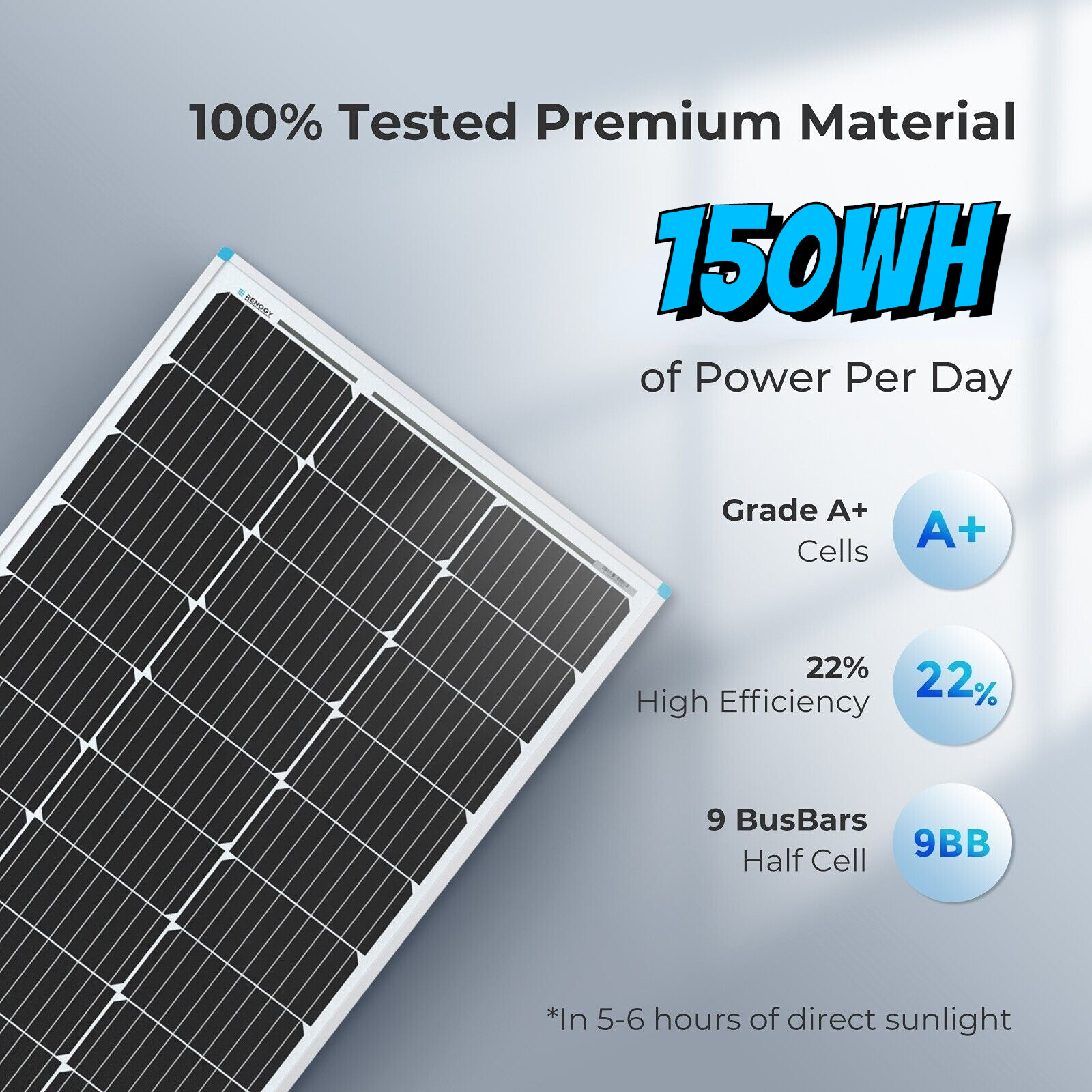 150W Complete Solar Panel System 12V Monocrystalline Home RV Roof w/ Controller