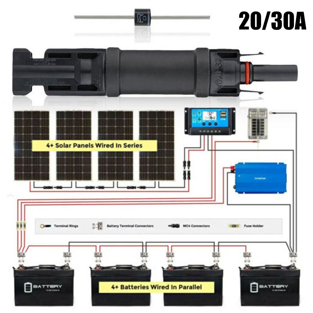 Practical Fuse Holder Solar Panel Equipment Injection Molding 30/20A Black