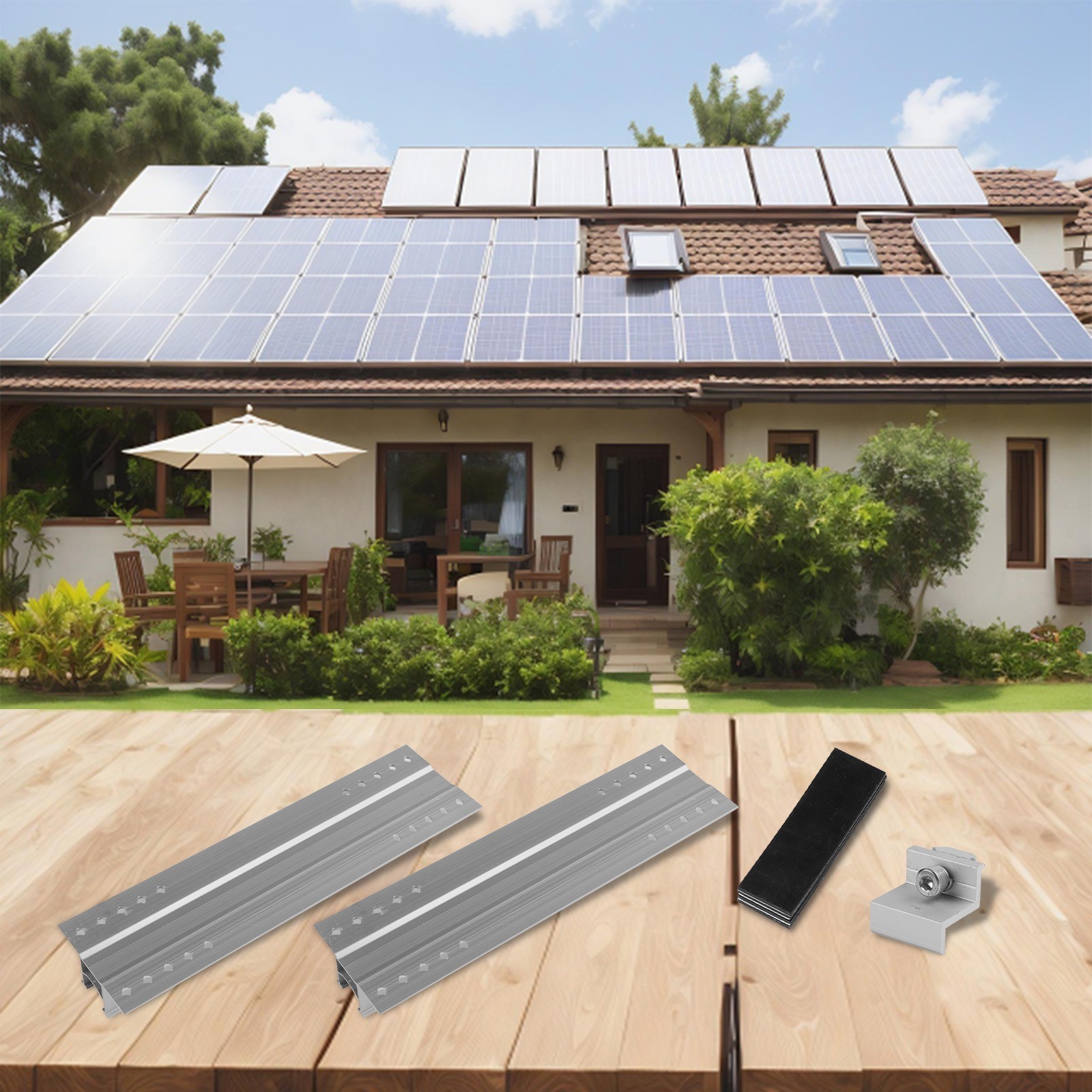 Rail Panel Accessories Home Replacement Accessories Dustproof Silver Solar