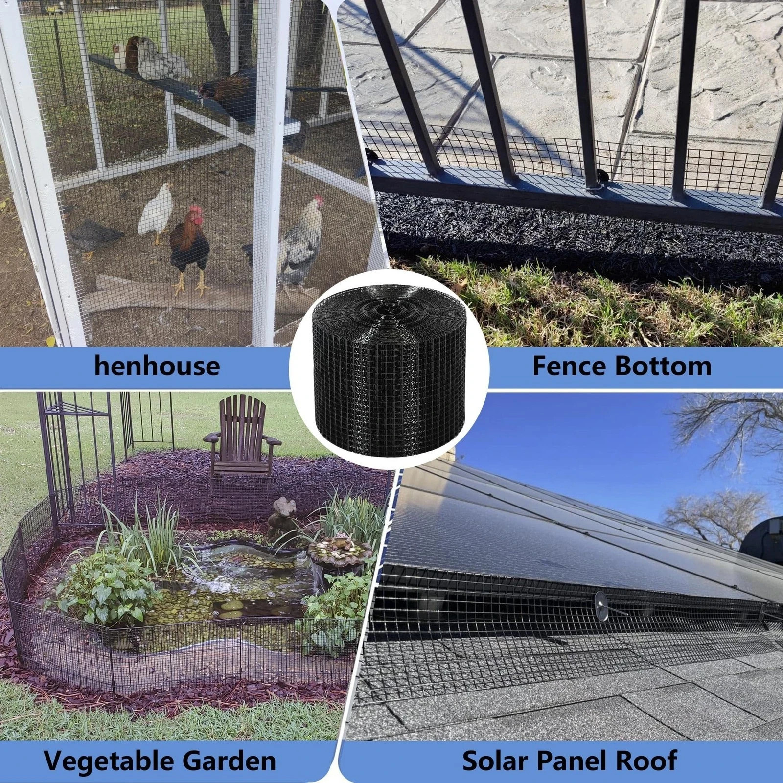 10in X 100ft Critter Guard for Solar Panels, 1/2inch PVC Coated Solar Panel G…