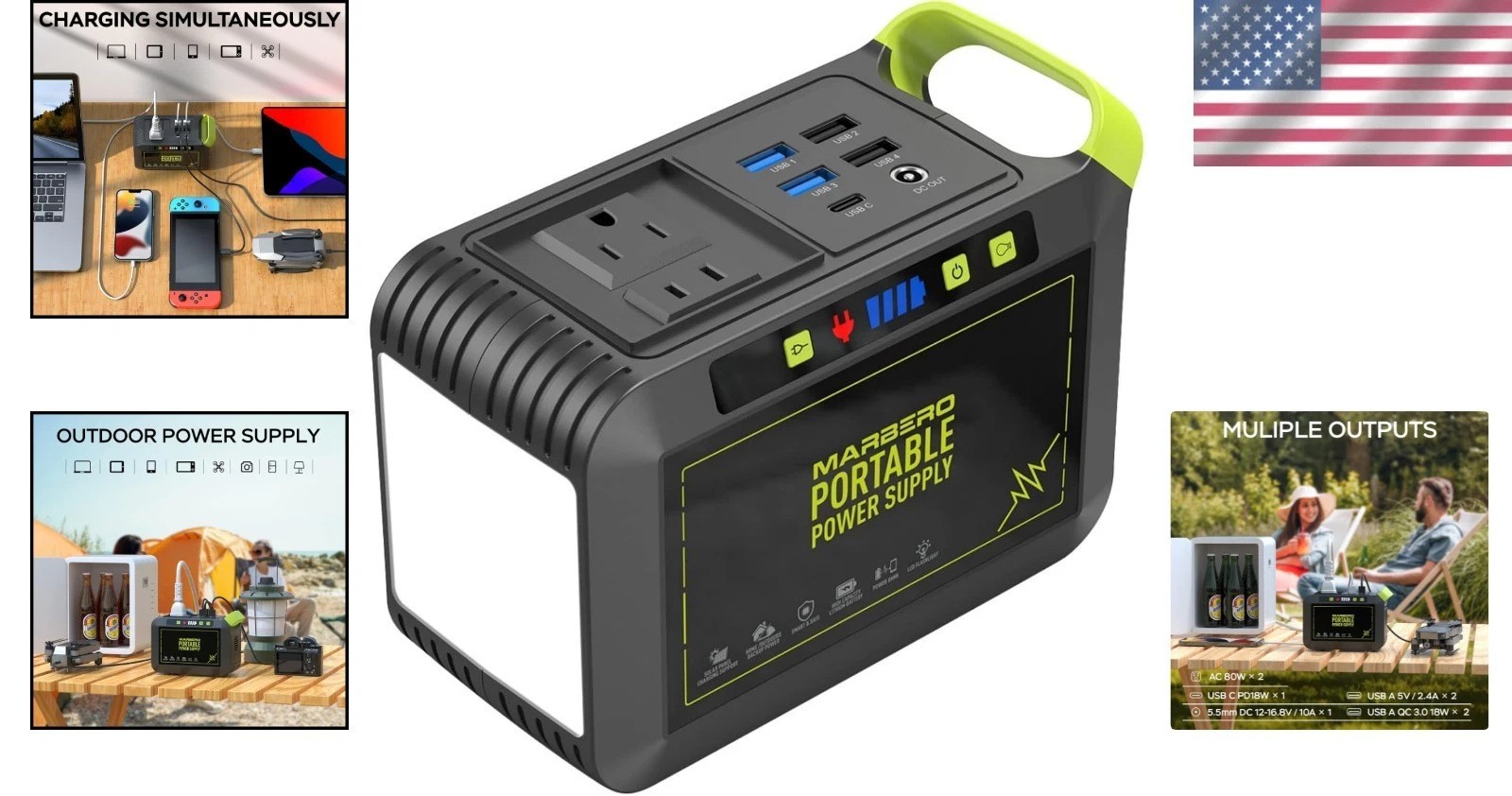 Portable 88Wh Power Station – Fast Charging Solar Generator for Camping & Backup