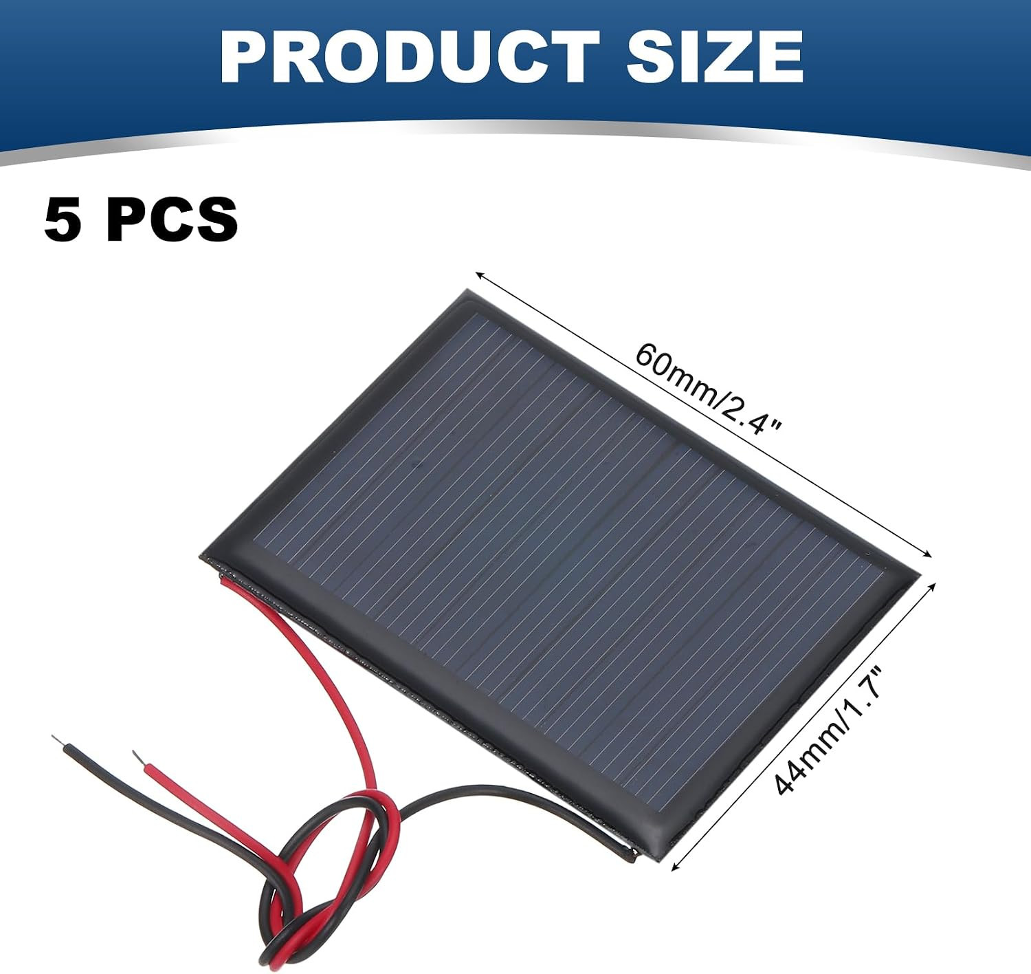 5 Pcs 5V 0.25W 50Ma Mini Solar Panels, Small Polycrystalline Solar Cell Panel wi