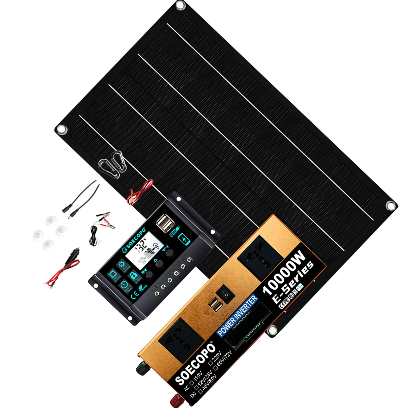 10000W Inverter 800WSolar Panel Solar Power Generator 100A Home 110V Grid SystM5