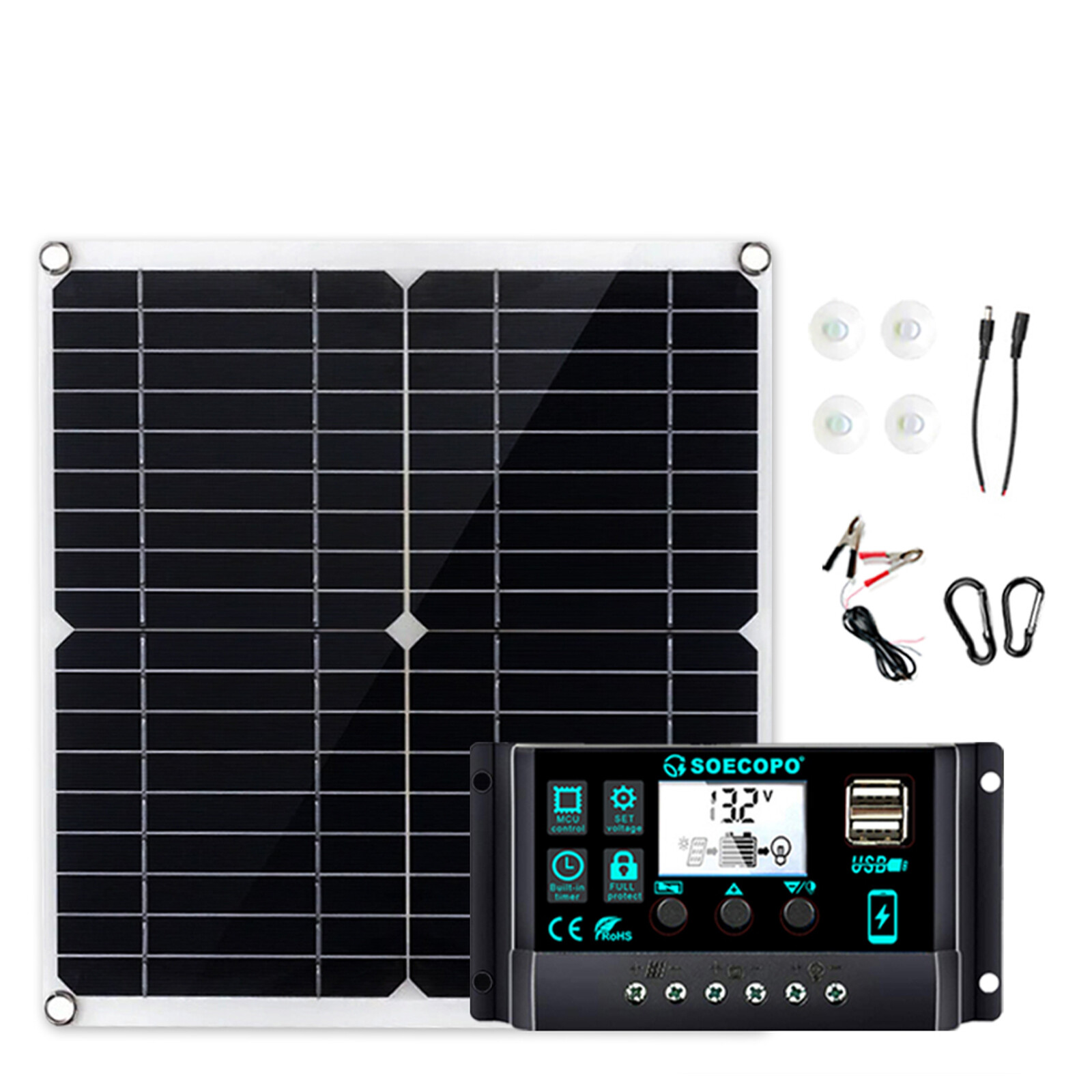 1200W Solar Panel Kit 10A-100A 12V Battery Charge Controller RV Caravan Boat