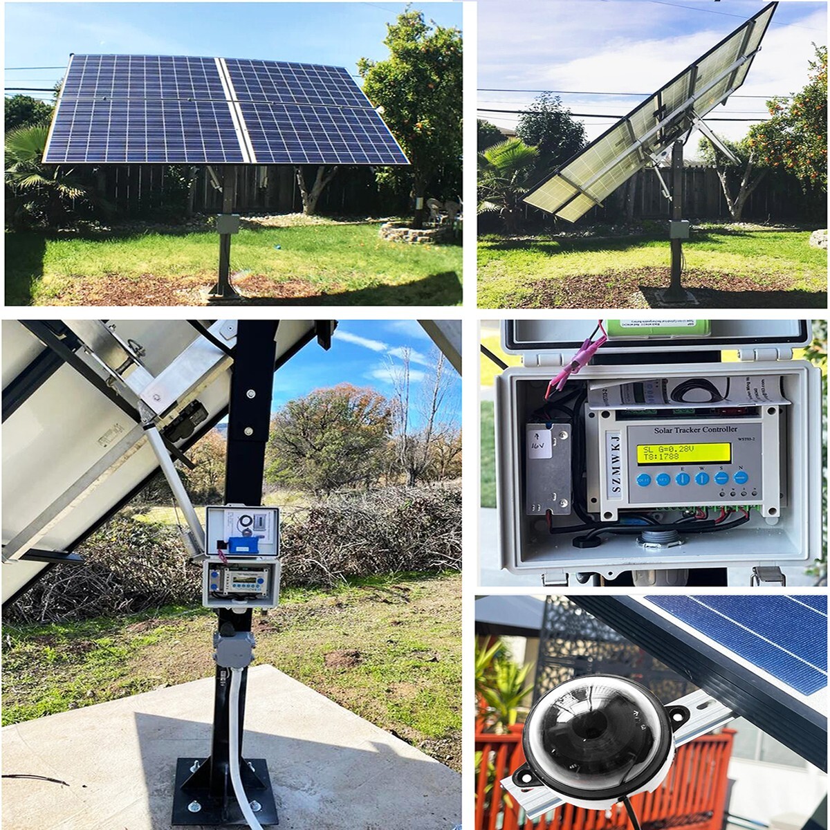 Complete 6000N 12″ Dual Axis Solar Tracking System LCD Solar Panel Tracker Kits