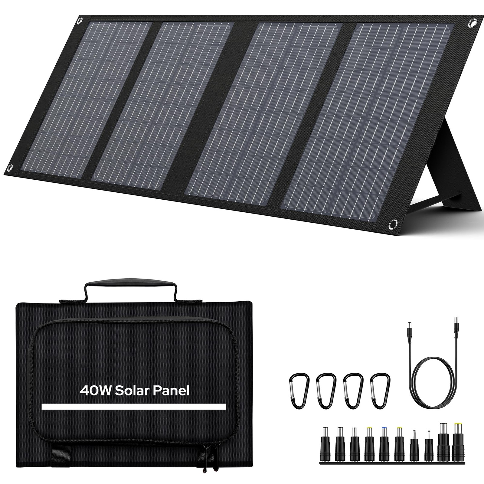 40W Solar Panel 40 Watt Foldable Solar Panel for Portable Power Station w/QC3…
