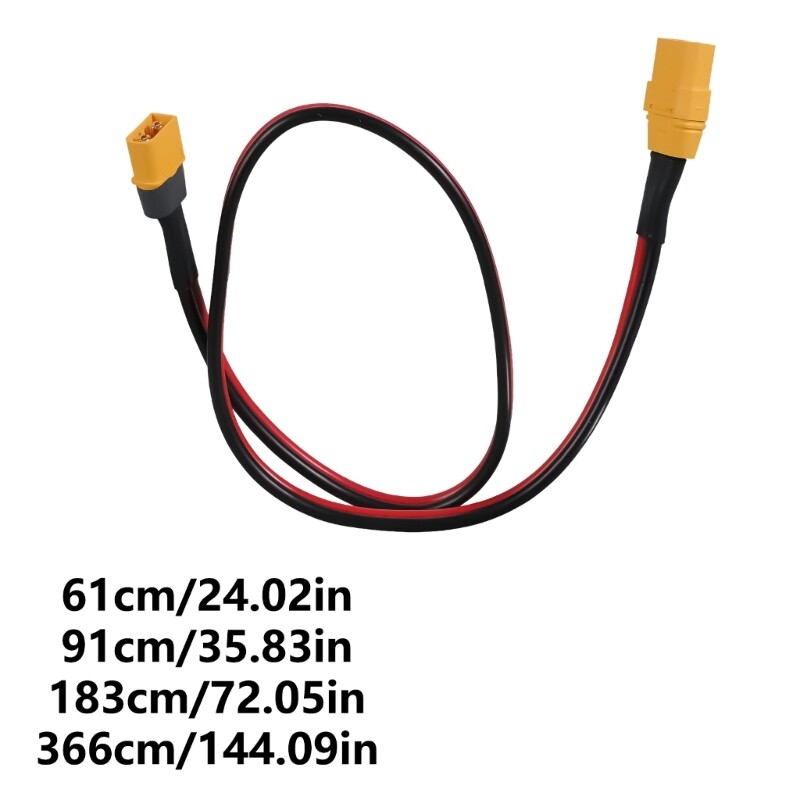 Male XT60 to Female XT90 Connection Cable for Photovoltaic Cells Model Aircraft