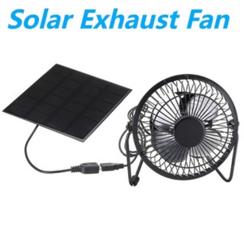 2pcs 5W Solar Panel Fan with USB Output – Portable Ventilation System